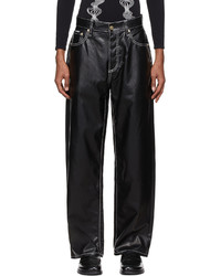 Eytys Black Orion Faux Leather Trousers