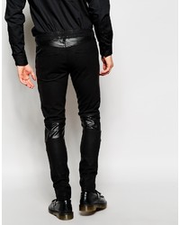 Asos Brand Super Skinny Jeans In Leather Look