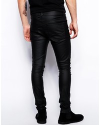 Asos Brand Super Skinny Jeans In Leather Look