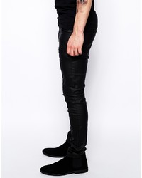 Asos Brand Super Skinny Jeans In Leather Look