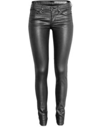 H&M Coated Skinny Low Jeans