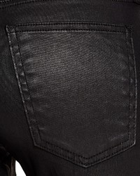 Current/Elliott Coated Stiletto Jeans In Black