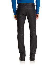 Versace Collection Coated Slim Fit Moto Jeans