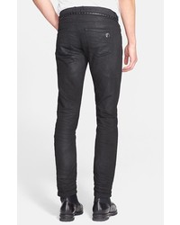 Versace Collection Leather Stud Detail Stretch Denim Jeans