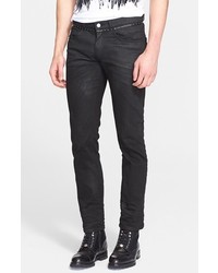 Versace Collection Leather Stud Detail Stretch Denim Jeans