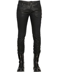 Diesel Black Gold 17cm Leather Effect Coated Jersey Jeans