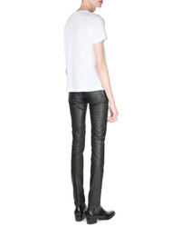 Saint Laurent Faux Leather Skinny Jeans Black