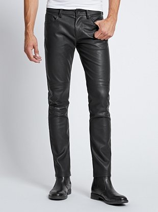 GUESS Slim Tapered Faux Leather Moto Pants | Where to buy & how to wear