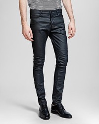 The Kooples Jeans Leather Look Slim Fit In Black
