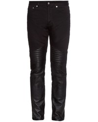 Givenchy Leather And Denim Biker Jeans