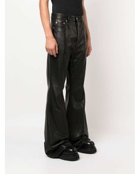 Rick Owens Leather Flared Leg Trousers