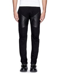 Givenchy Leather Panel Cotton Slim Fit Jeans