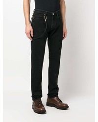 Emporio Armani Leather Strap Straight Leg Jeans