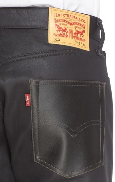 black leather levis jeans