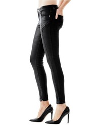 GUESS Mid Rise Paneled Shape Up Jeans In Coated Black Wash