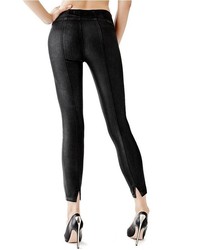 GUESS Mid Rise Push Up Jeggings In Coated Black Wash