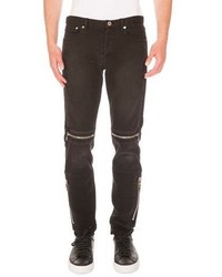 Givenchy Moto Straight Leg Denim Jeans Black