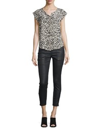 Joie Park Coated Denim Cropped Skinny Jeans
