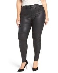 City Chic Plus Size Skylar Coated Pintuck Skinny Jeans