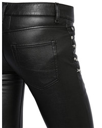 Saint Laurent 15cm Zip Stretch Faux Leather Jeans