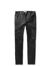 ysl leather jeans