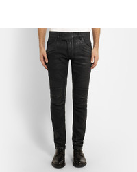 Balmain Skinny Fit Waxed Denim Jeans