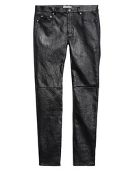 Saint Laurent Stretch Leather Pants In 1000