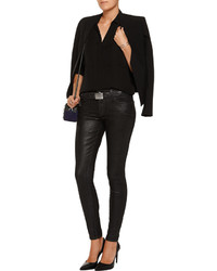 Current/Elliott The Ankle Skinny Coated Mid Rise Skinny Jeans