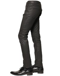 The Kooples 16cm Leather Effect Stretch Denim Jeans