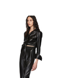 Nanushka Black Vegan Leather Ana Jumpsuit