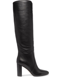 Gianvito Rossi 85 Leather Knee Boots Black