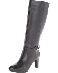 AK Anne Klein Strahanw Leather Knee High Wide Calf Boot