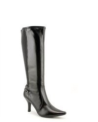 Alfani Celia Black Faux Leather Fashion Knee High Boots