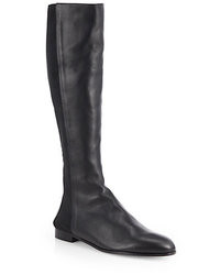 Manolo Blahnik Ambia Stretchy Leather Knee High Boots