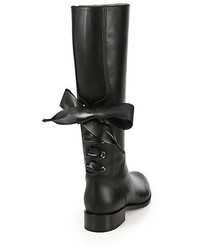 Valentino Ascot Leather Knee High Boots