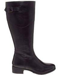 Asos Canary Leather Knee High Boots Black
