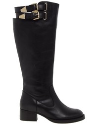 Asos Clerkenwell Leather Knee High Boots Black