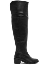 Asos Kensal Leather Over The Knee Boots Black