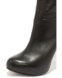 Jessica Simpson Avalona Black Leather Knee High Heel Boots