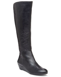 Jessica Simpson Bafford Faux Leather And Elastic Knee High Wedge Boots