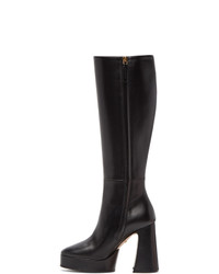 Gucci Black Leather Knee High Boots