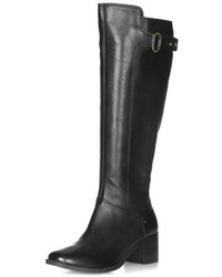 Dorothy Perkins Black Leather Knee High Boots