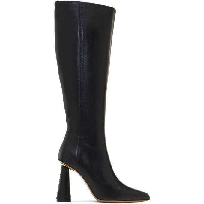 Jacquemus Black Les Bottes Leon Haute Boots, $308 | SSENSE | Lookastic
