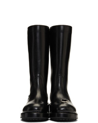 Raf Simons Black Piercing Tall Boots