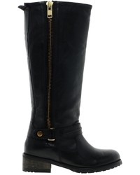 Asos Cannon Leather Knee Boots Black