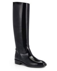 Saint Laurent Cavaliere Leather Knee High Boots