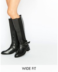 Asos Character Wide Fit Leather Knee Boots