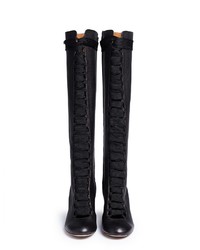 Chloé Chlo Lace Up Knee High Leather Boots