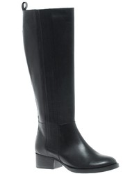 Asos Cougar Leather Knee Boots Black