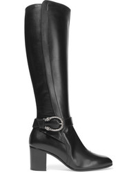 Gucci Dionysus Leather Knee Boots Black